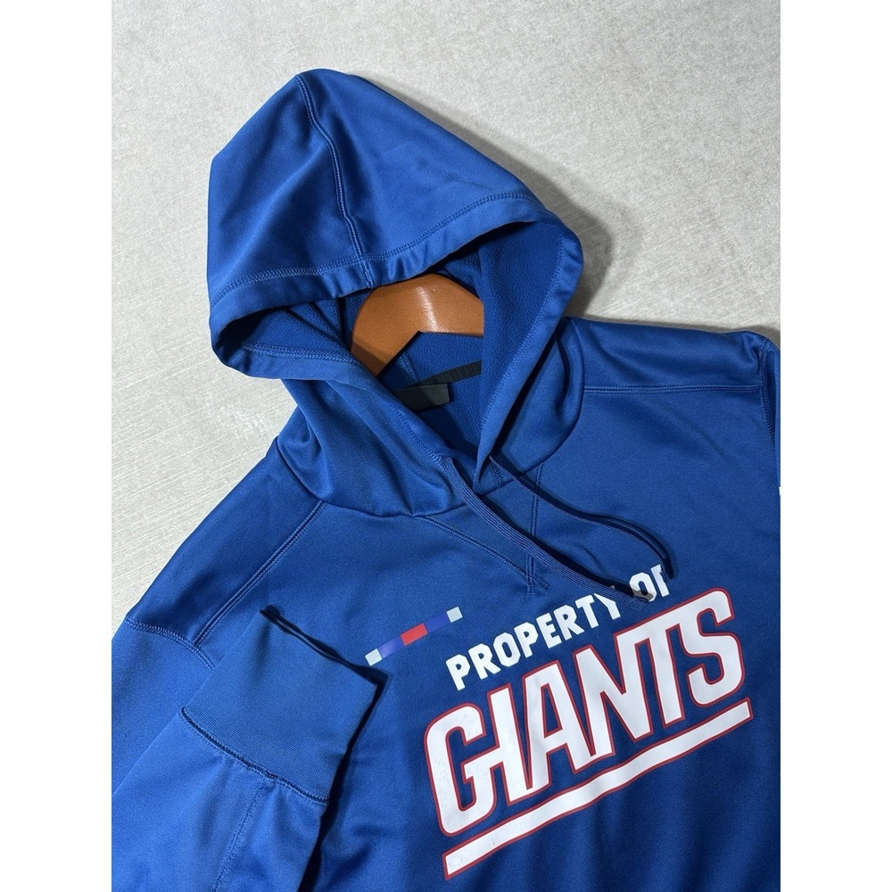 EUC Nike Training Dri Fit New York Giants Hoodie Sweatshirt Mens Medium Blue NFL